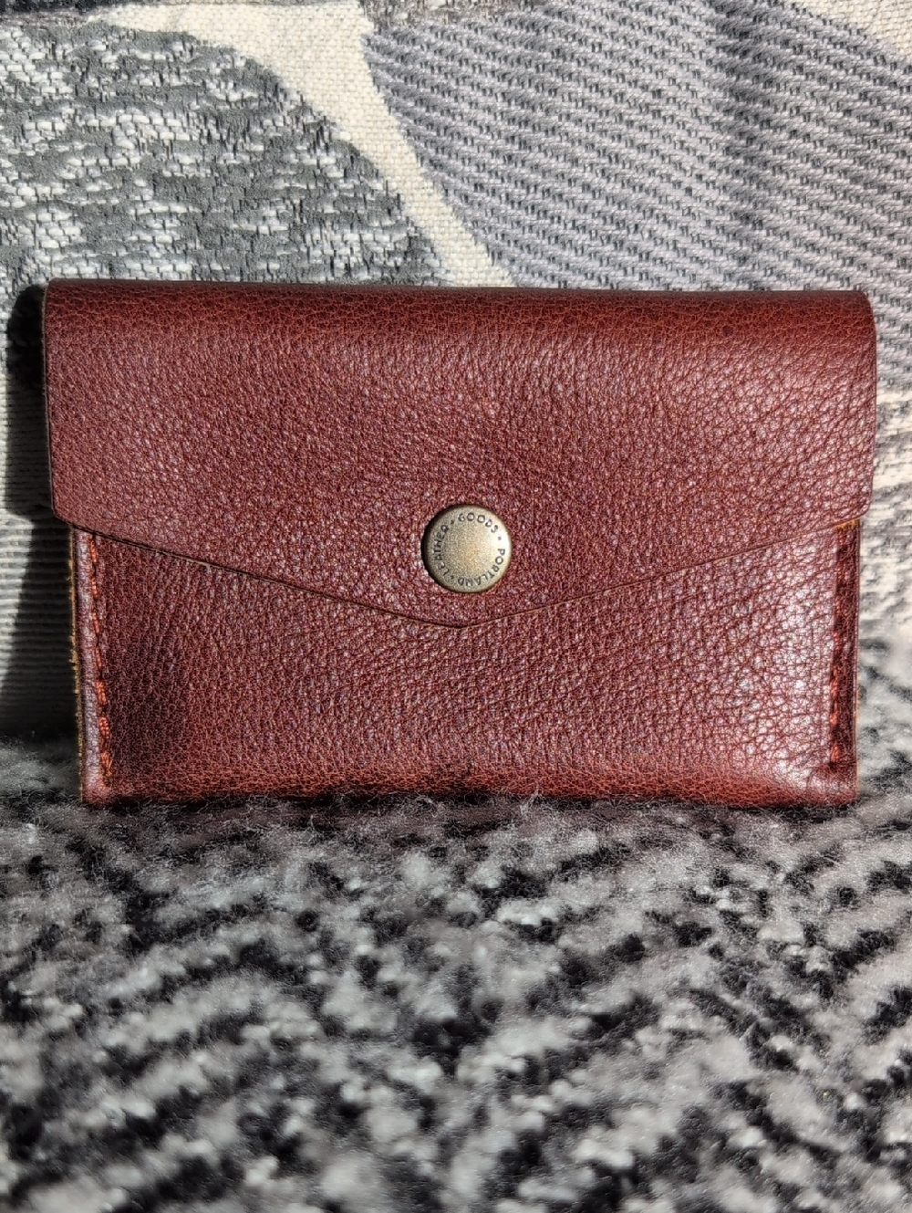 Portland Leather Nutmeg Envelope Wallet with Snap Closure NWOT